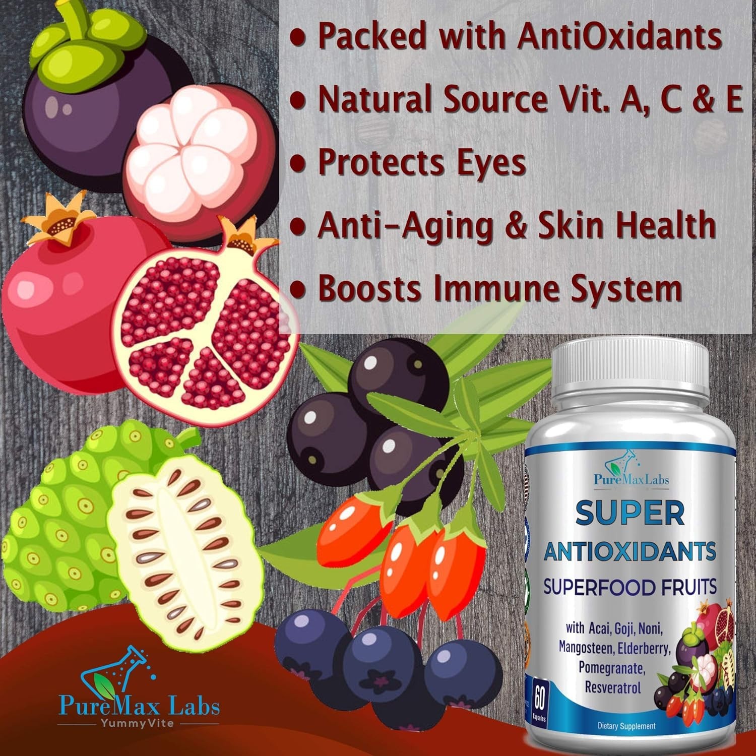 Super Antioxidant Fruit Superfood Complex – Powerful Antioxidant Superfruits,…