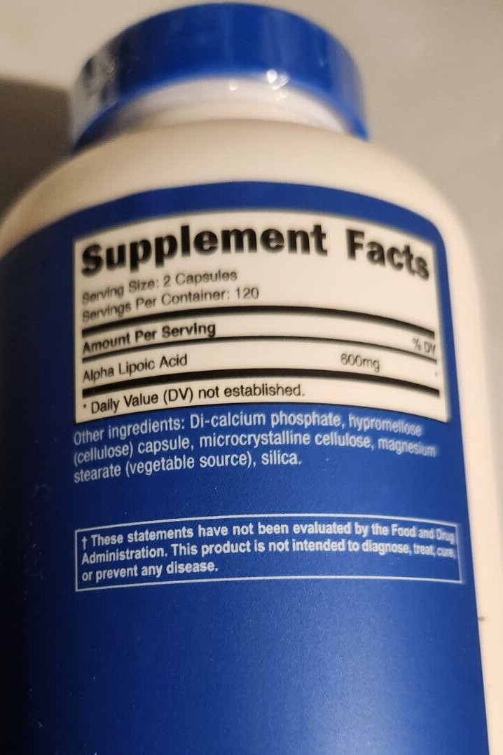 Alpha Lipoic Acid 600mg (ALA) Per Serving 240 Caps