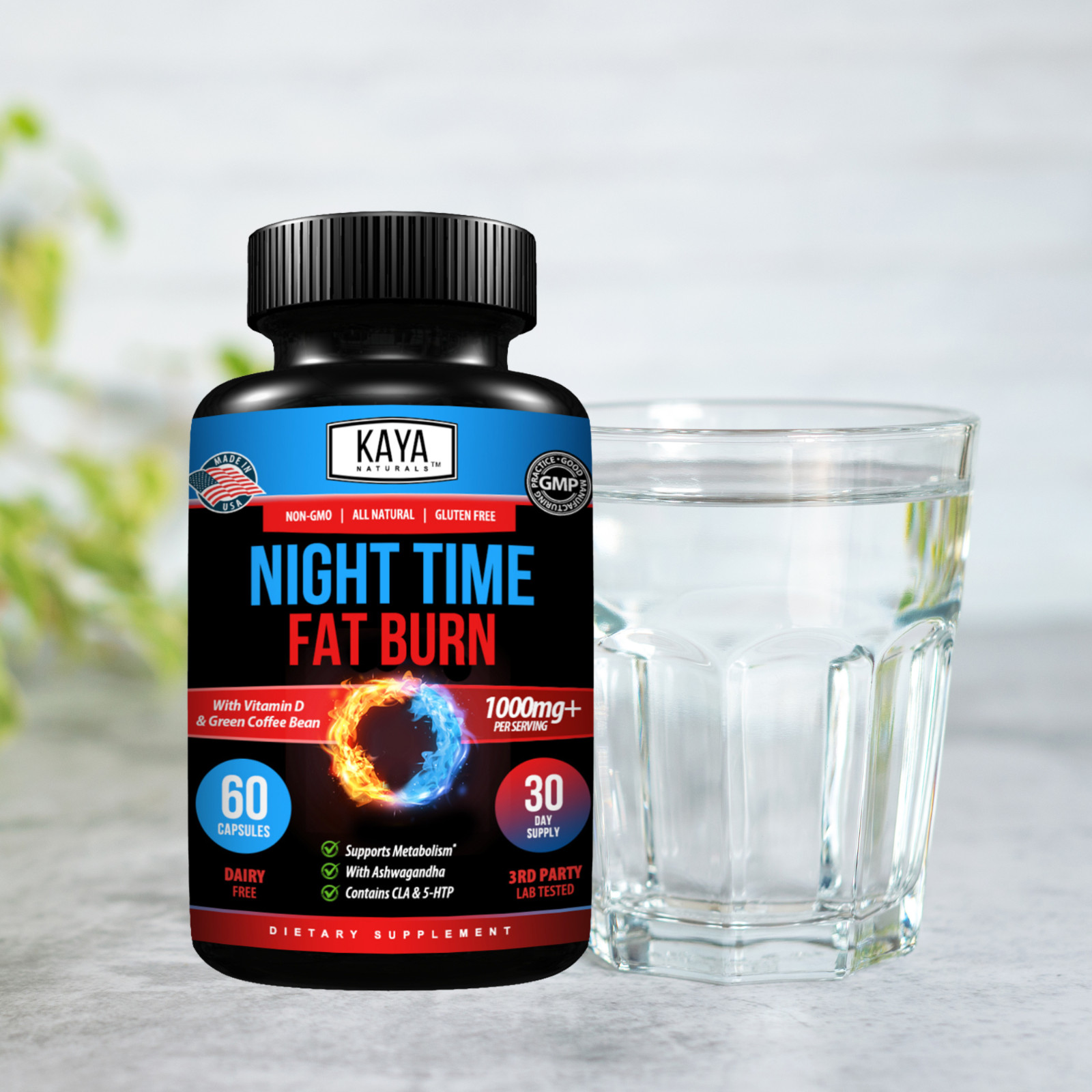 Night Time Fat Burn Supplement 60ct, Metabolism Support, Healthy Weight Loss
