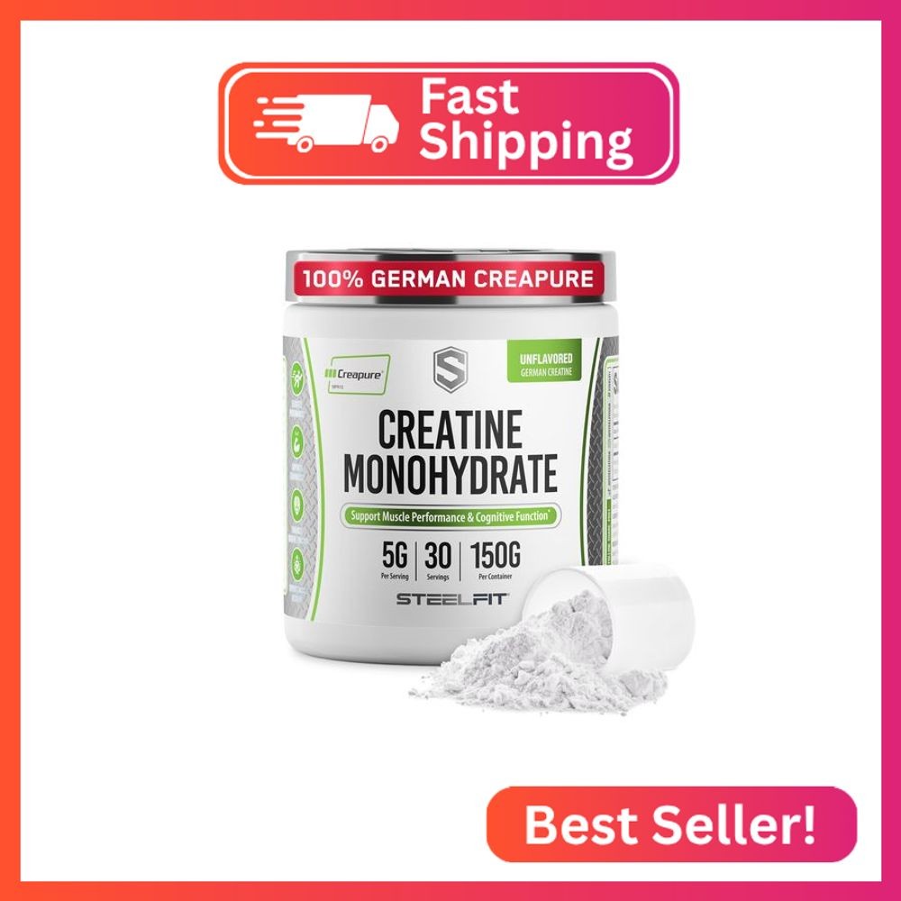SteelFit Creapure Creatine Monohydrate Powder – German Micronized Creatine Powde