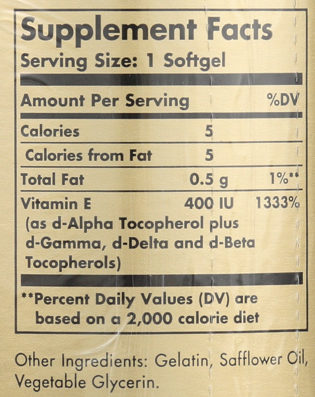 Solgar Vitamin E 400 IU 100 Softgels d-Alpha Tocopherol & Mixed Tocopherols