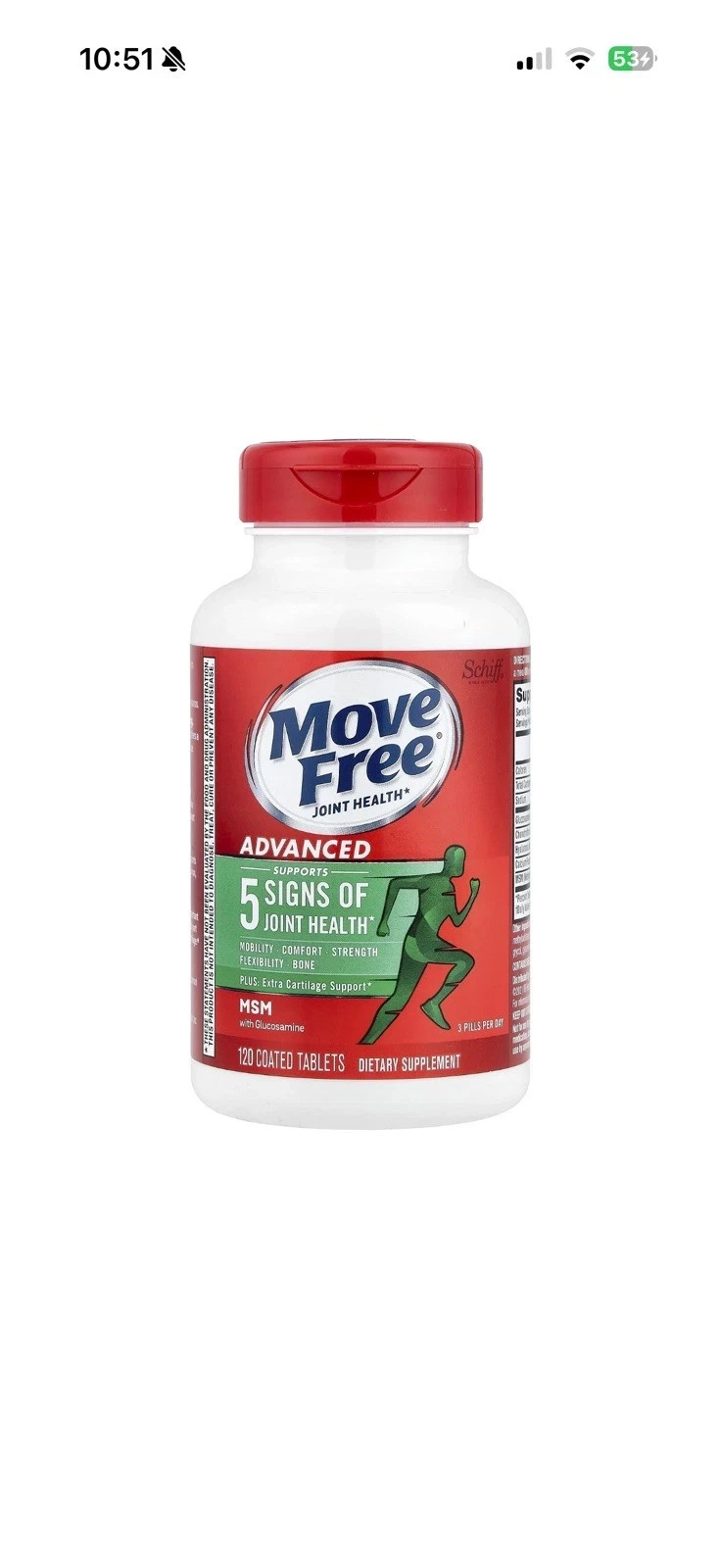 Move Free Advanced MSM Extra Cartilage Support 360ct – Exp 03/2028