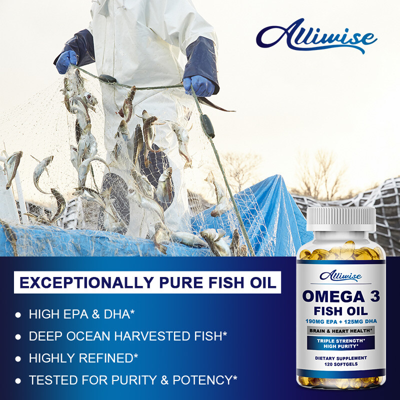 1/2/4 Packs Omega 3 Fish Oil Capsules Triple Strength Joint Support EPA&DHA