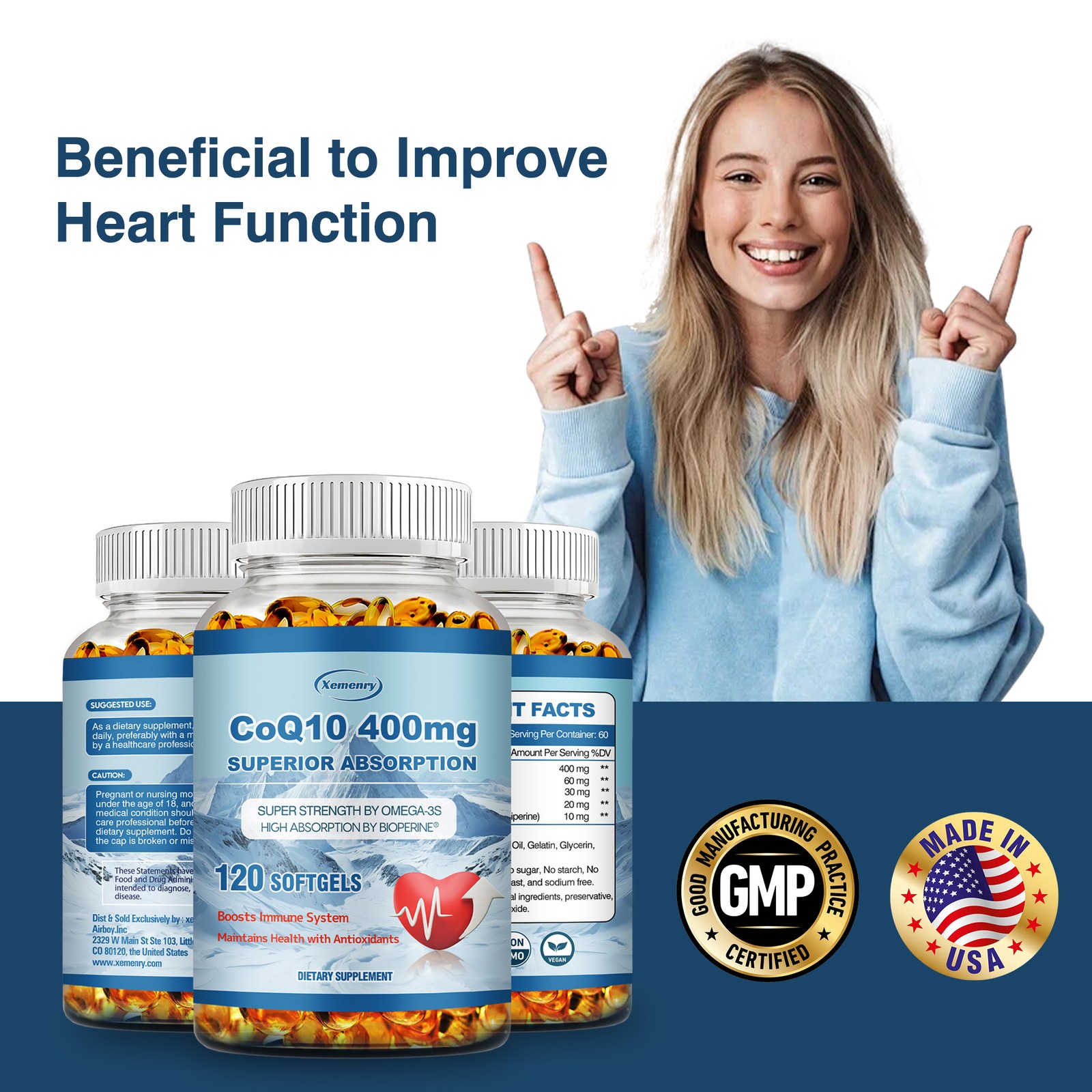 CoQ10 400mg – Heart & Cardiovascular Health, Antioxidant, Energy Production