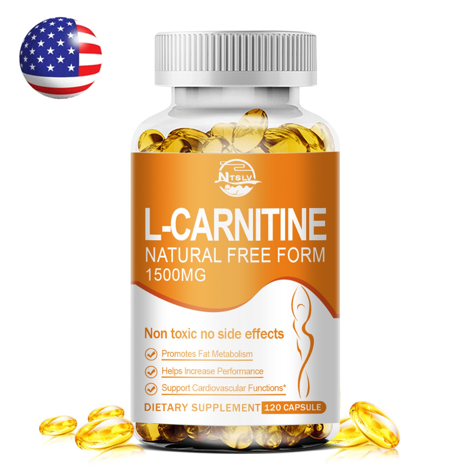 120 L-Carnitine 1500mg, Fat Burner Weight Loss Antioxidant Dietary Supplement