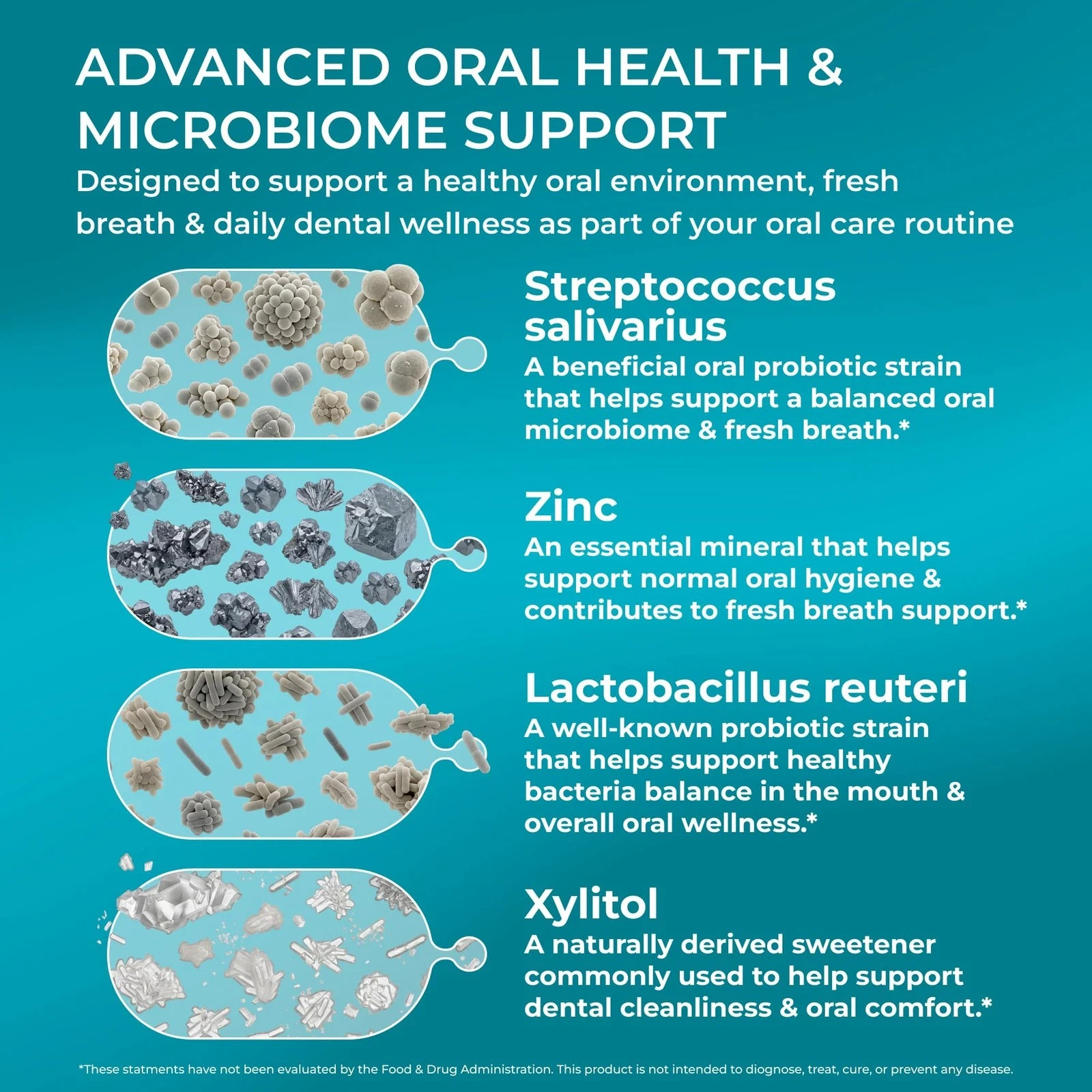 PUREHEALTH RESEARCH Oral Health Support Dental Probiotics Supplement for Fr…