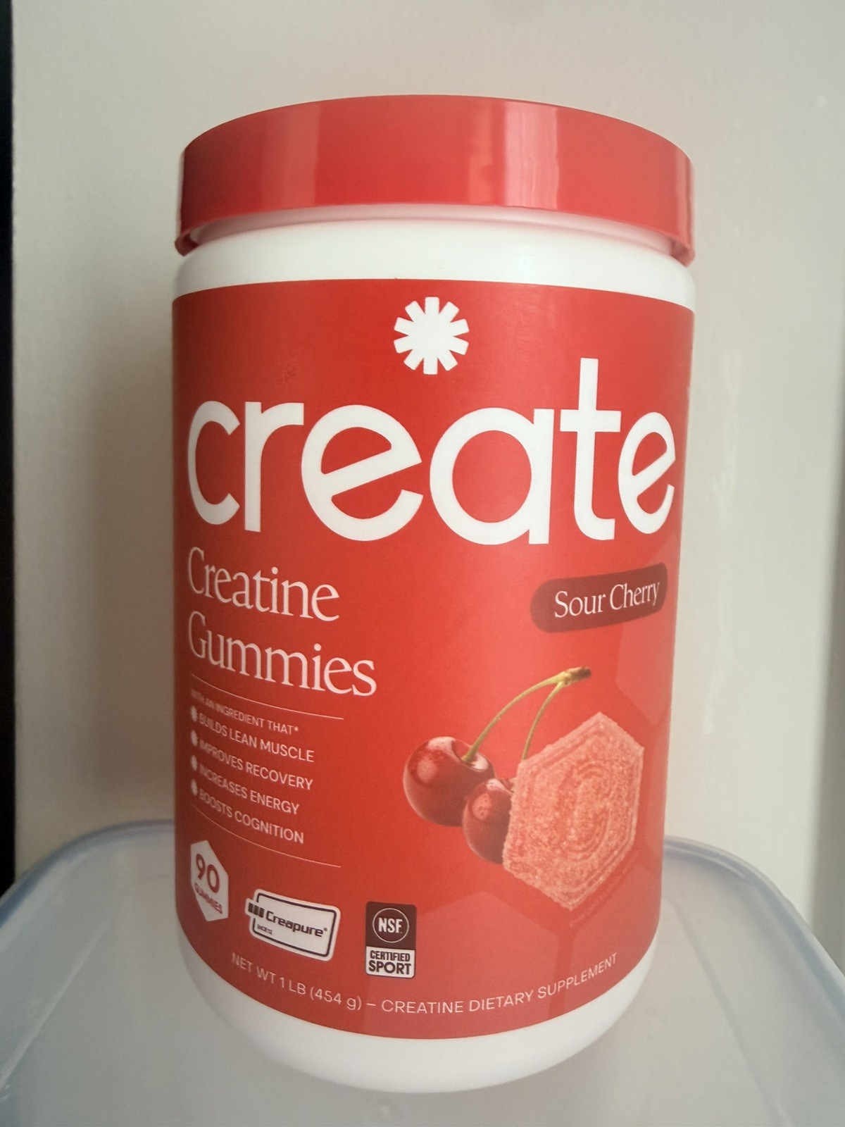 Create Creatine Gummies Sour Cherry 90 Count New-sealed