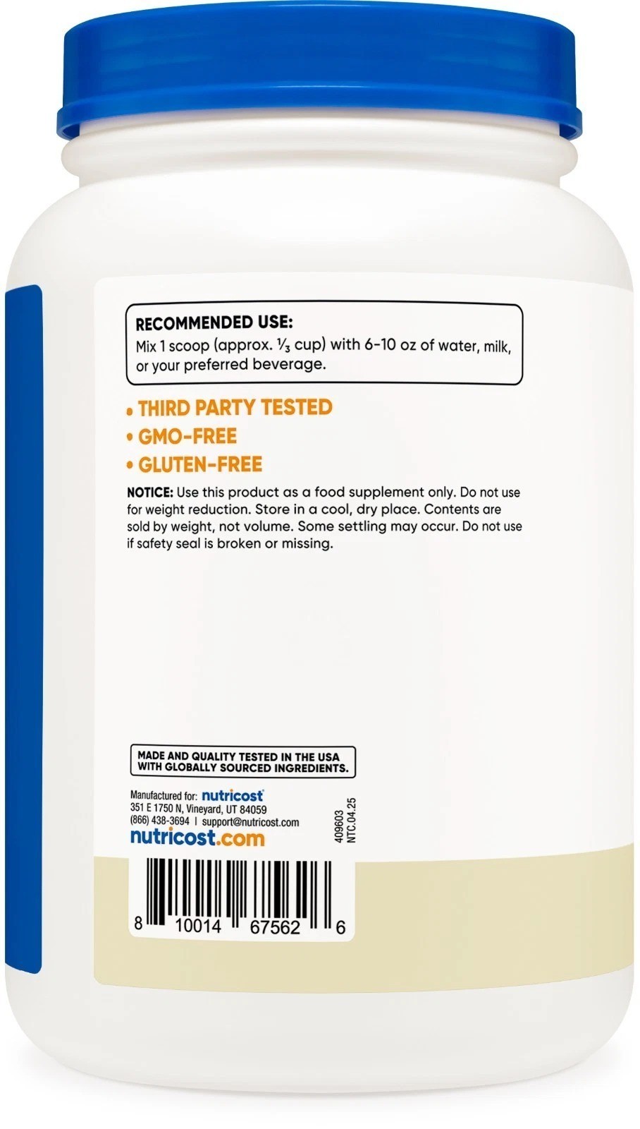 Nutricost Grass-Fed Whey Protein Isolate (Vanilla) 2LBS – Non-GMO, Gluten Free