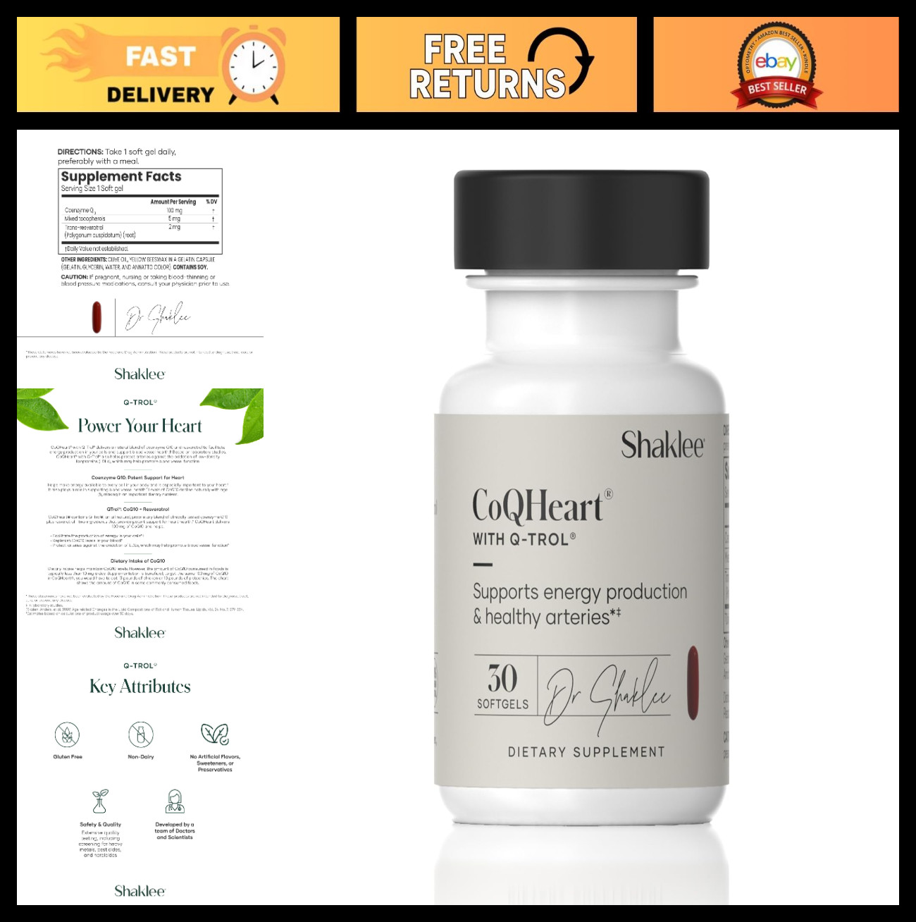 Energy Support CoQ10 & Resveratrol Blend – Heart Health, Blood Vessel & Artery C