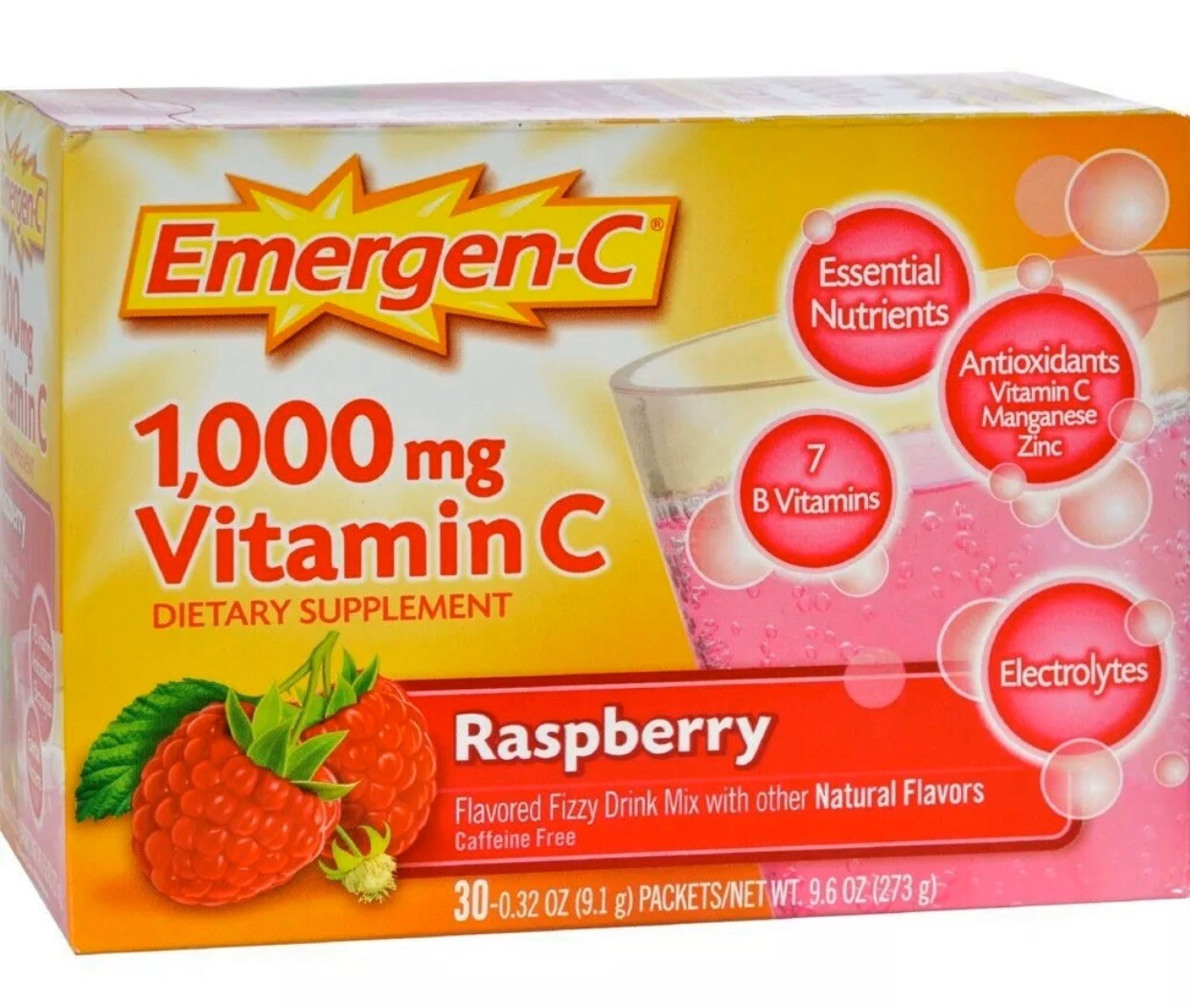 90 CT Emergen-C IMMUNE SUPPORT 30 x 3 Super Orange Raspberry Tangerine Vitamin C