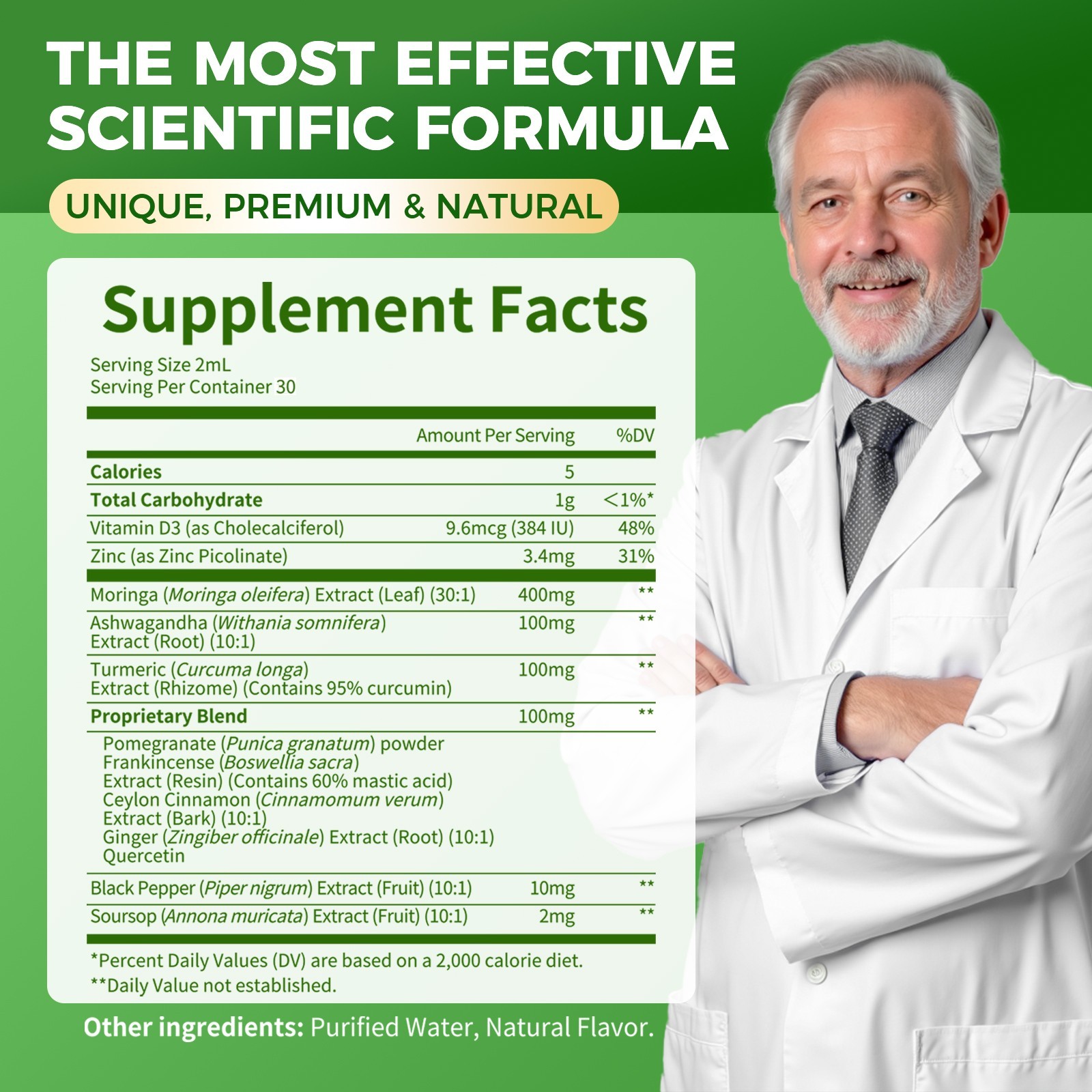 Liposomal Moringa Drops Vegan Liquid Supplement for Energy, Immunity & Skin