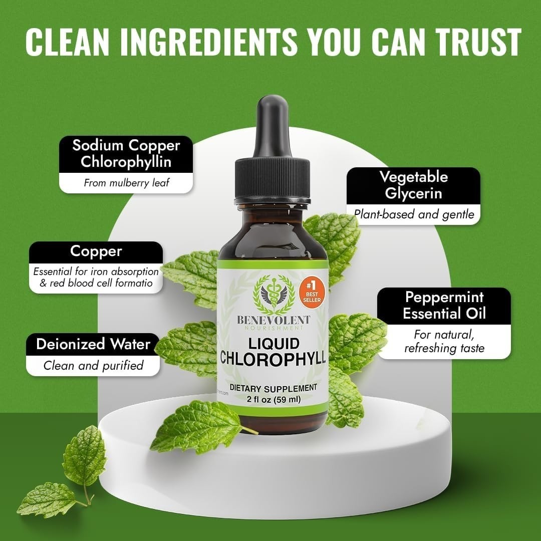 HOT-Benevolent Nourishment Chlorophyll Supplement, Detox &Immune Support, Deodor