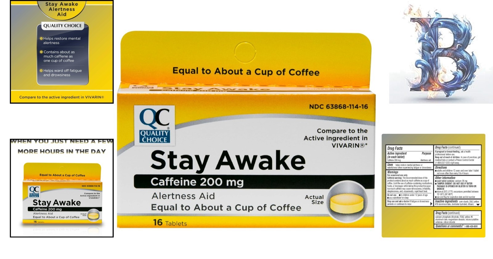 Compact 16 Count Caffeine Tablets – Fast-Acting 200mg for Alertness on the Go