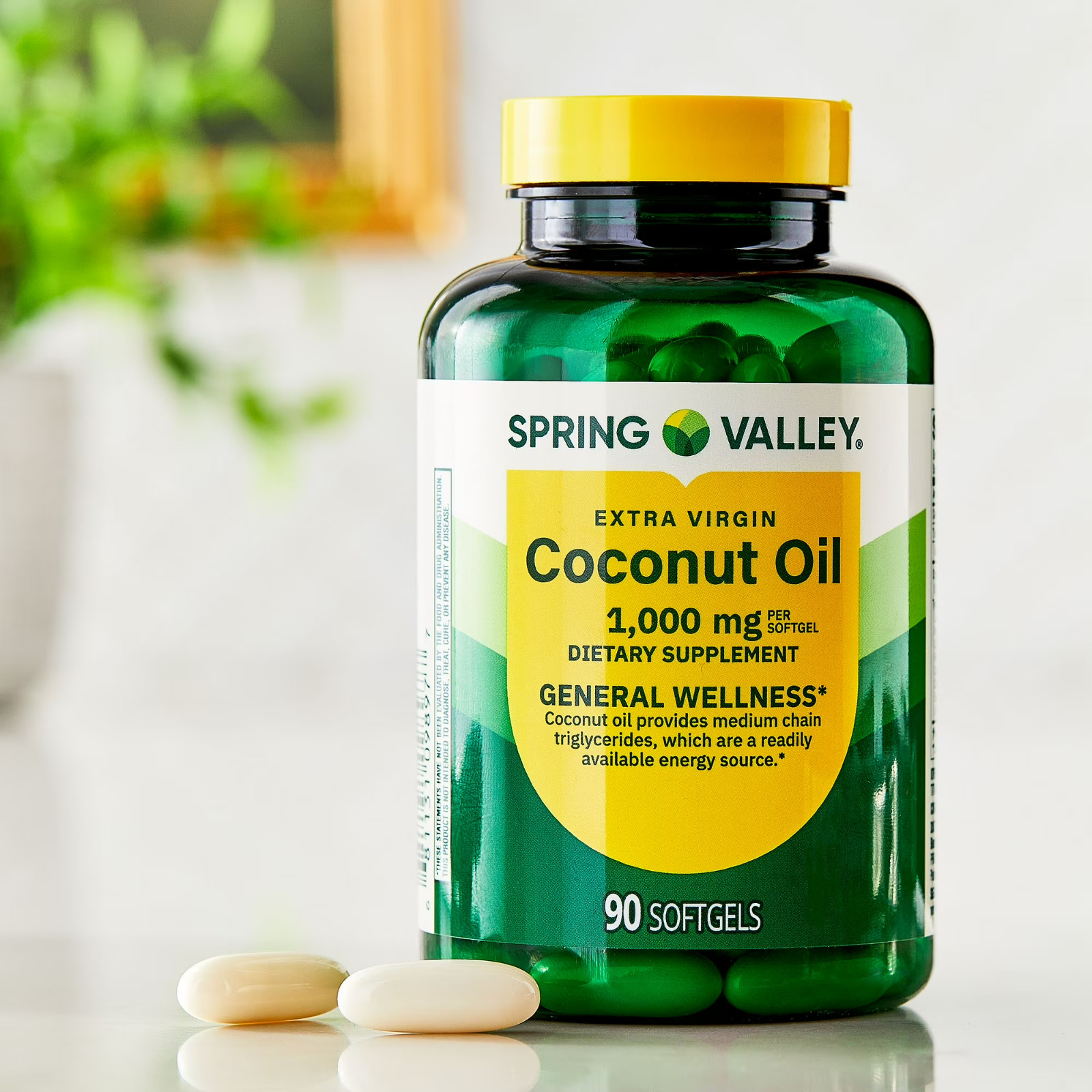 Spring Valley Coconut Oil Softgels 1000mg 90 Count Dietary Supplement