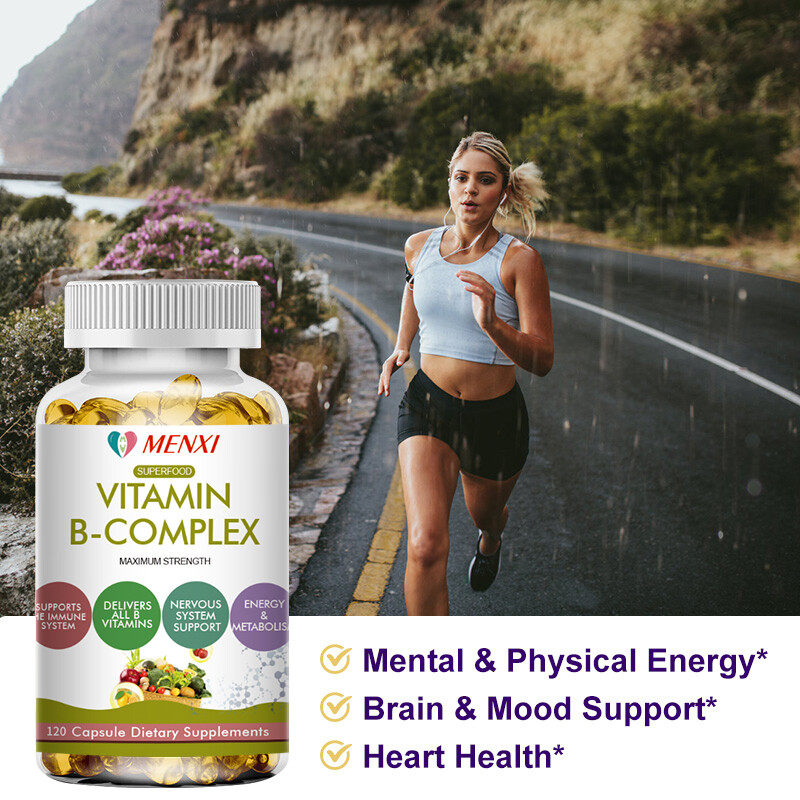 MENXI Vitamin B Complex Capsules B1,B2,B3,B5,B6,B7,B9,B12, Immune Support Pills