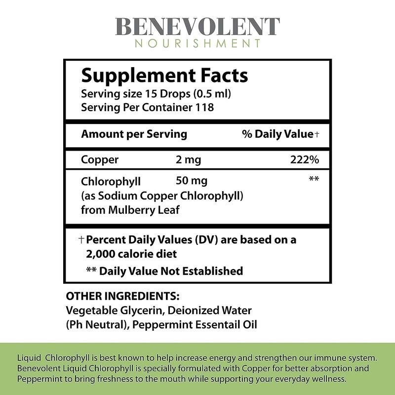 oz NEW Benevolent Nourishment Fluid Chlorophyll Herbal Supplement 2