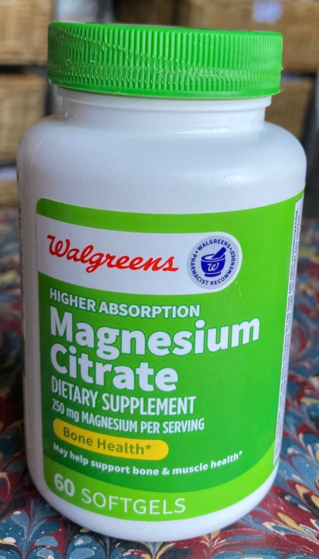 New Unopened~Walgreens Magnesium Citrate 60 Soft Gels 250 mg Exp. 08-2026