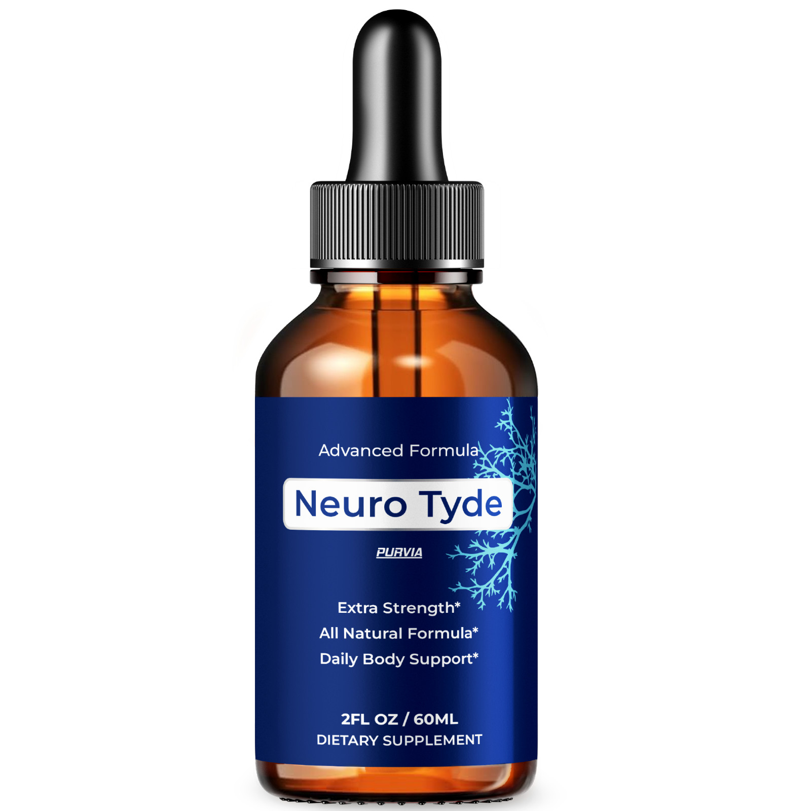 NeuroTyde Drops Liquid Brain Health Supplement Memory Focus Mental Clarity (2oz)