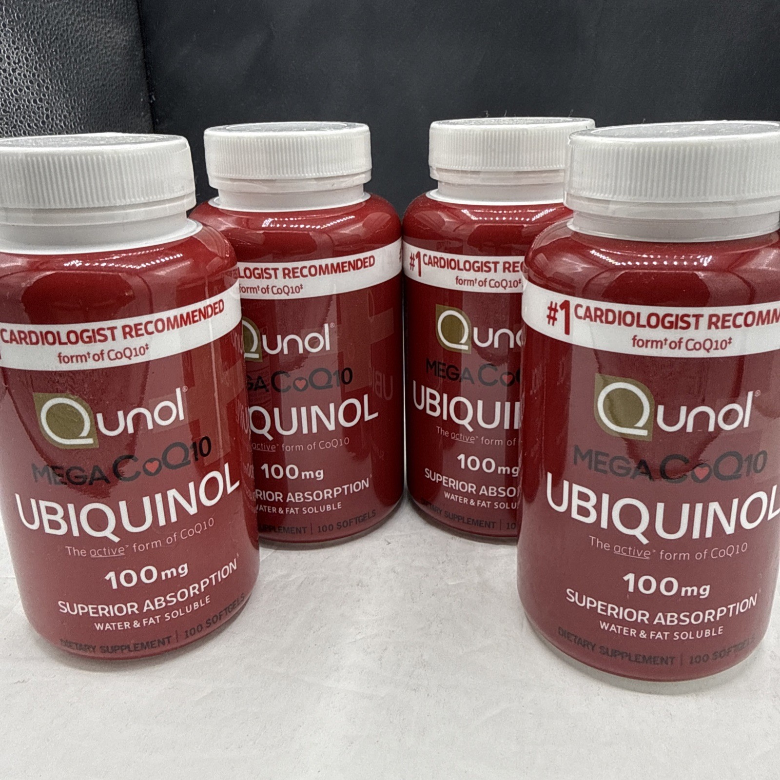 100mg 400 MO. QUNOL UBIQUINOL Softgels Mega CoQ10 Supplement 4 bottles Exp 2027