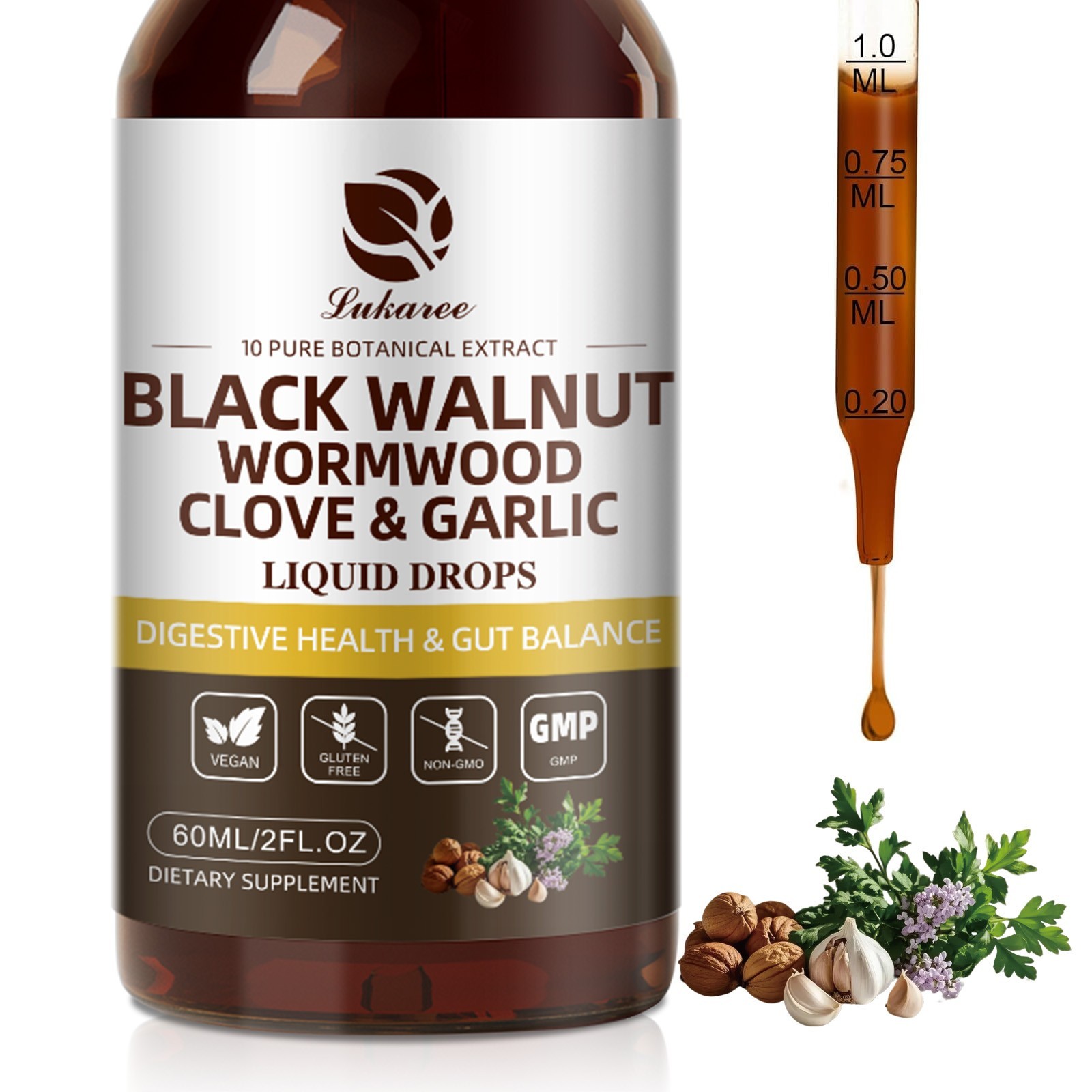 Parasite Cleanse Tincture/Extract-Wormwood, Black Walnut Hull, Clove 1oz
