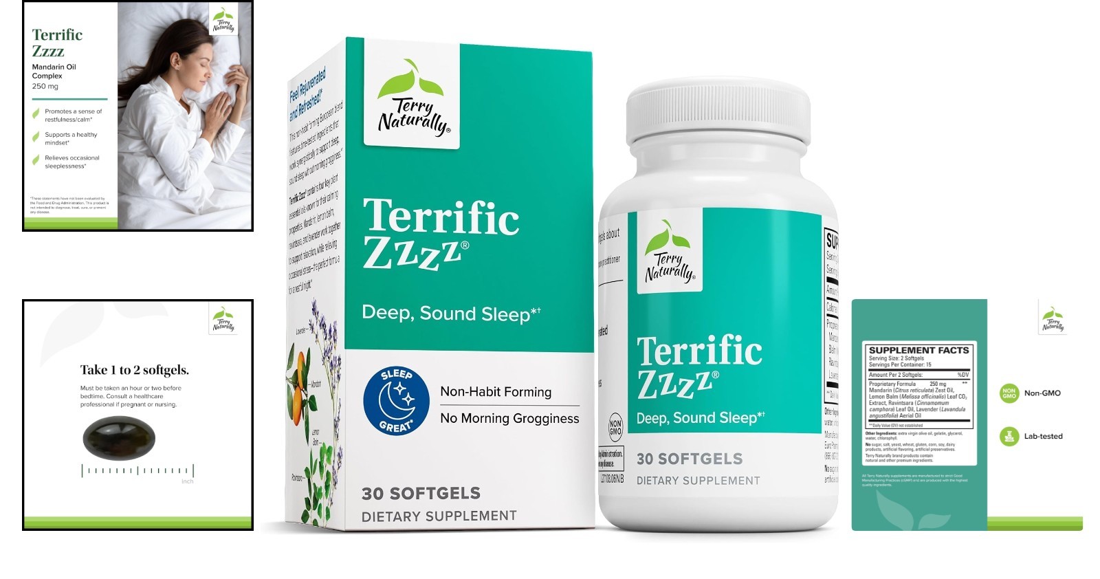 Peaceful Sleep with Mandarin Oil Complex – 30 Gluten-Free Softgels for Adults