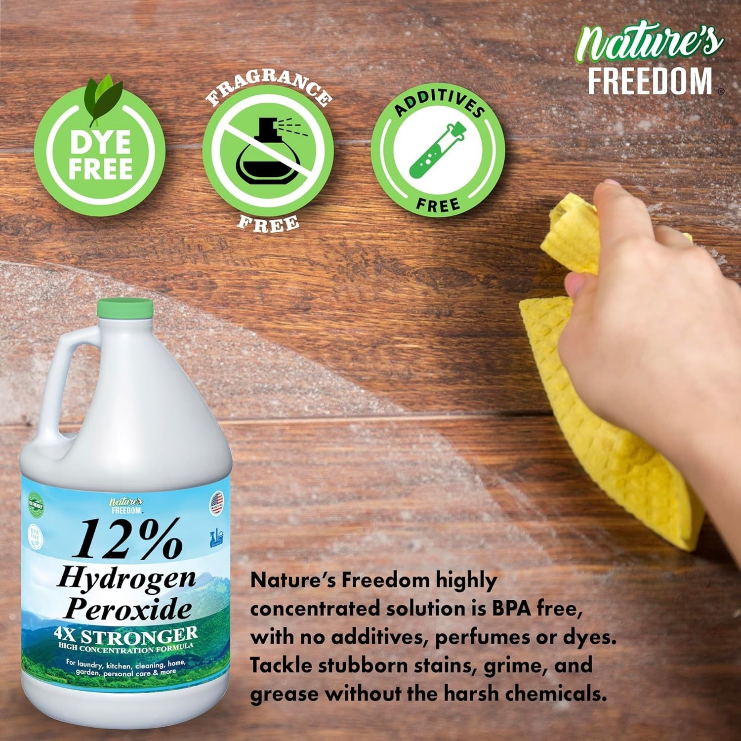 Versatile 12% Hydrogen Peroxide Solution – Unscented Cleaning Power, 128 Fl Oz