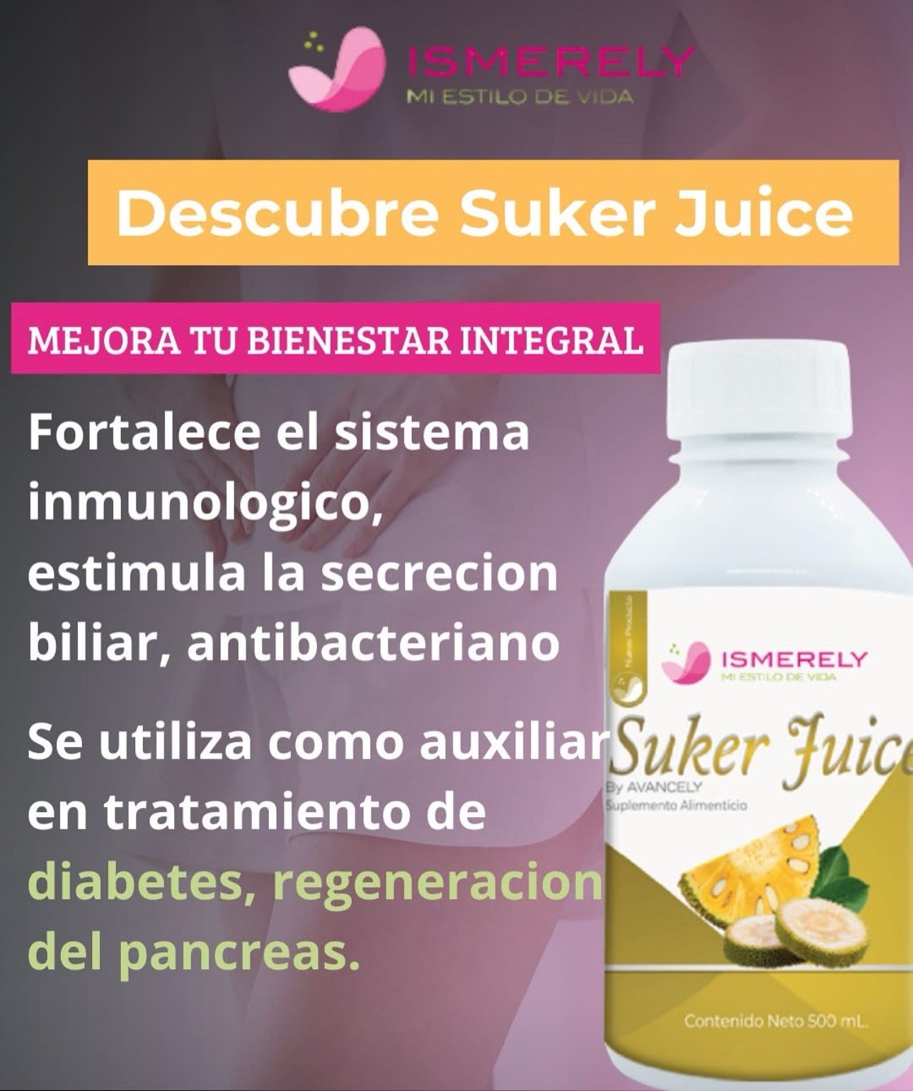 Suker juice de La Compañía Ismerely 100% Natural 500mg