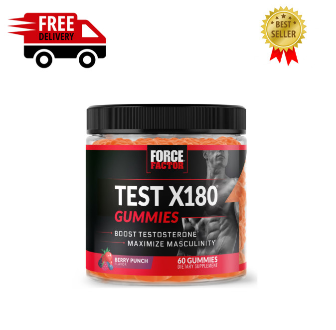 Force Factor Test X180 Gummies Testosterone Booster, 60 Gummies