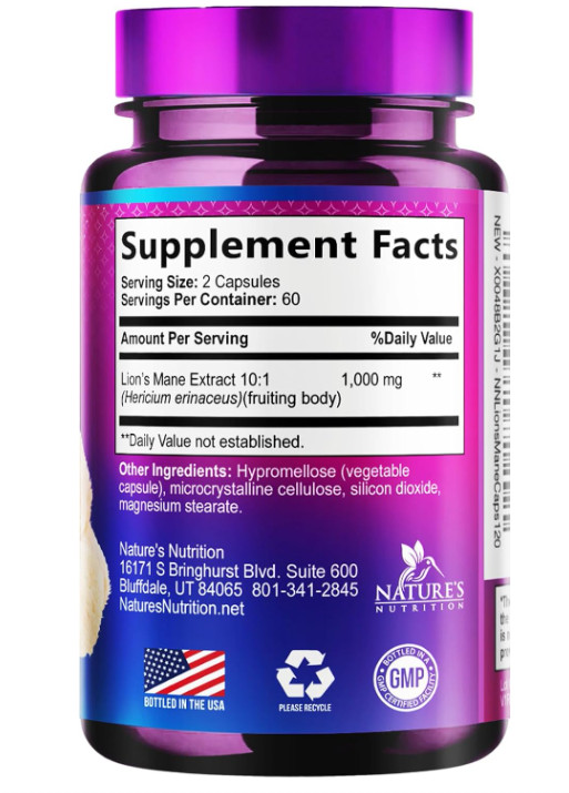 Lions Mane Mushroom Capsules 10,000Mg – Lion’S Mane Supplement Capsules for Memo