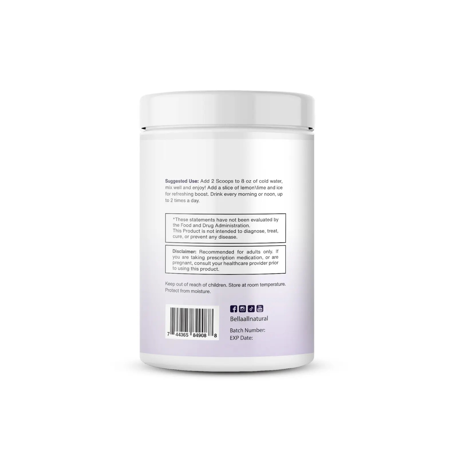 Bella All Natural Probiotics Blackberry Lemonade for Daily Use