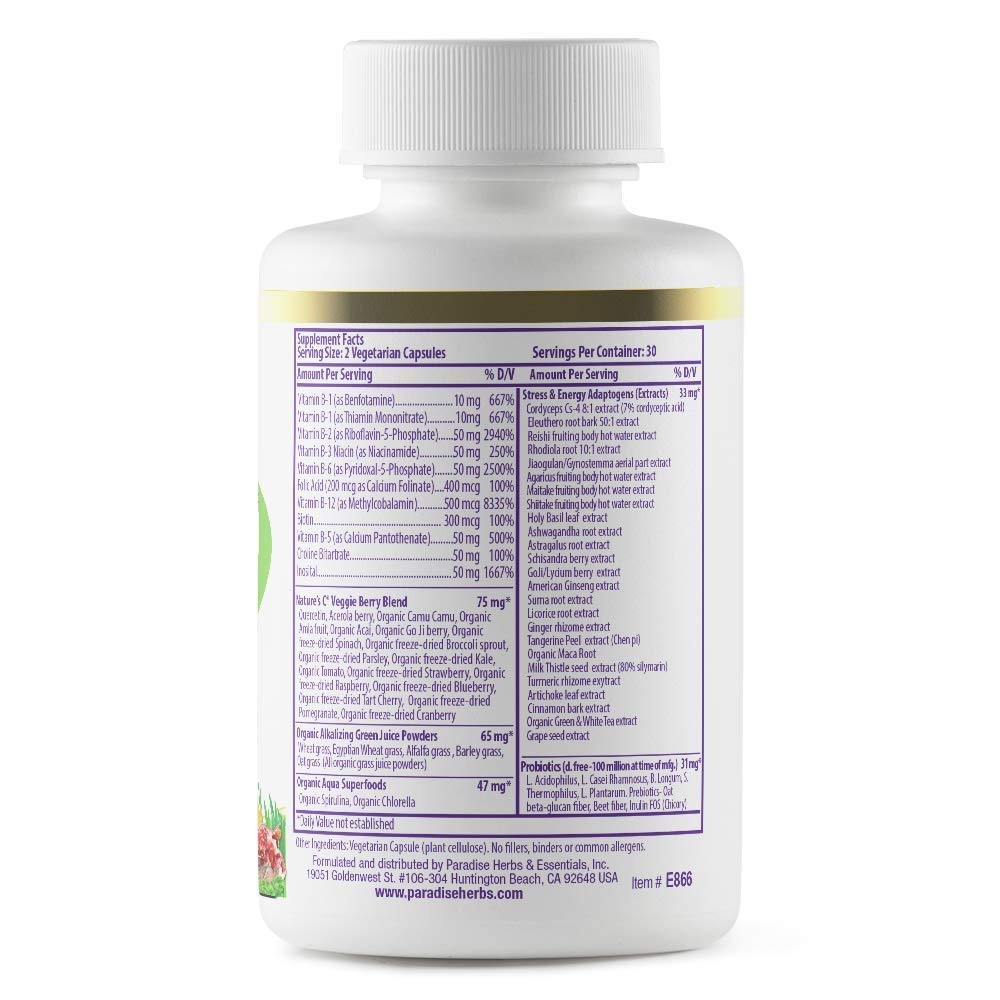 Paradise Herbs, Earth’s Blend B-Complex, Methylated, Enzymatically Active Forms