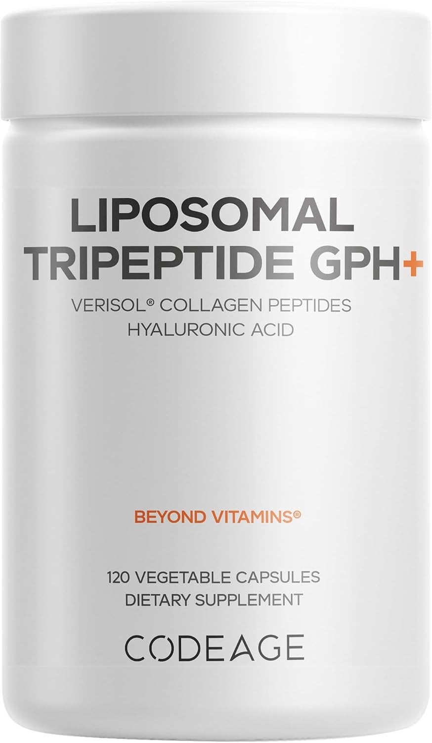 Codeage Liposomal Tripeptide GPH+ Supplement – 120 Capsules Exp 11/2028