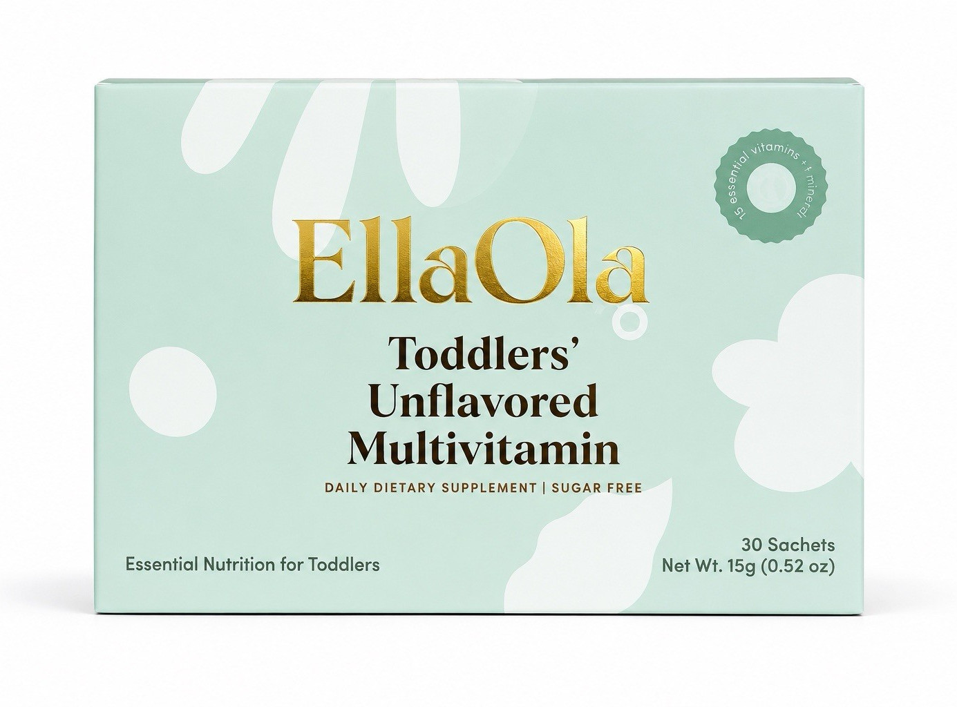 EllaOla Toddler Multivitamin Unflavored Sugar-Free Vegan 30 Sachets Non-GMO