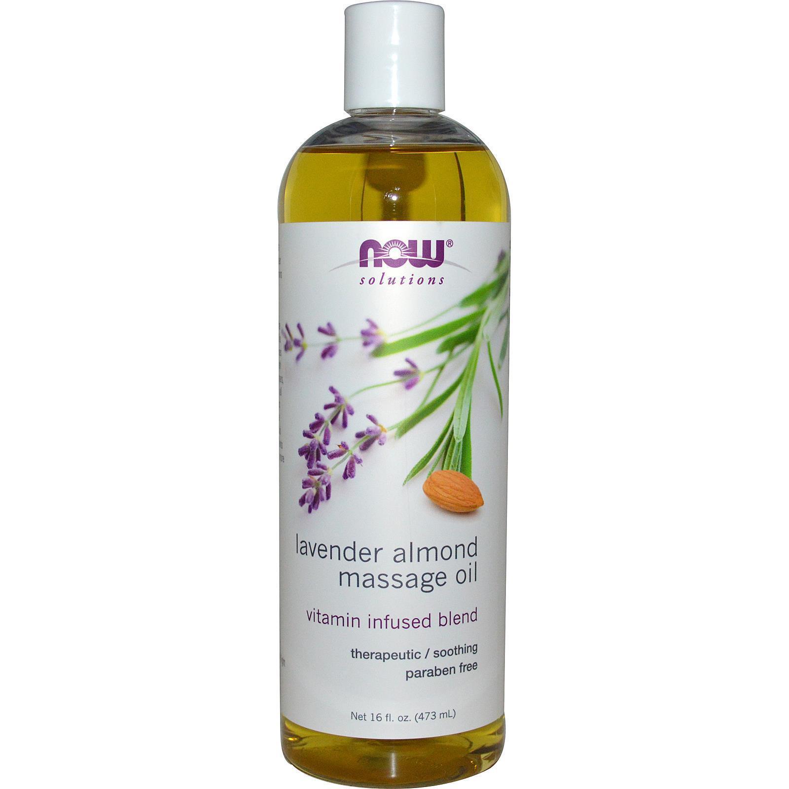 Organic Pure NOW Foods Lavender Almond Massage Oil 16oz. Bottle For Relaxation