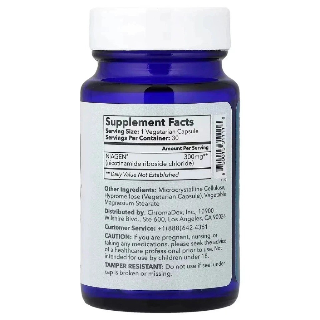 Tru Niagen Nicotinamide Riboside Chloride 300mg 90 NR Vegetarian Capsules 3 Pack