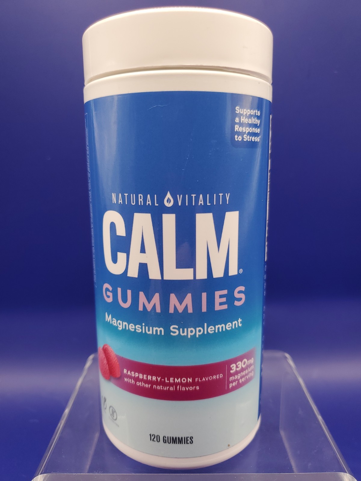 Natural Vitality CALM Gummies 120ct Raspberry-Lemon Magnesium Vegan 06/26