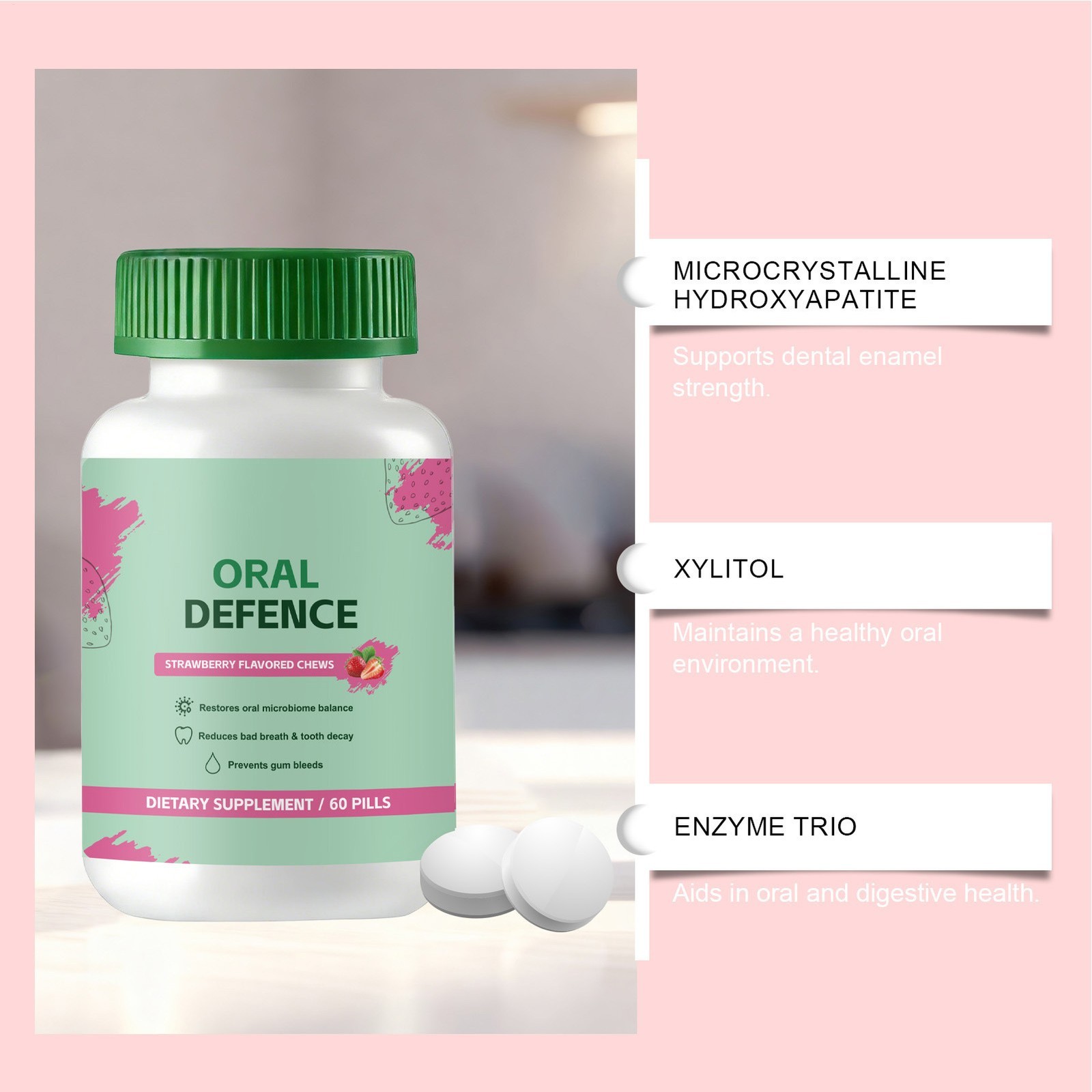 Oral Defence – Oral Probiotics Supplement for Fresh Breath, Teeth