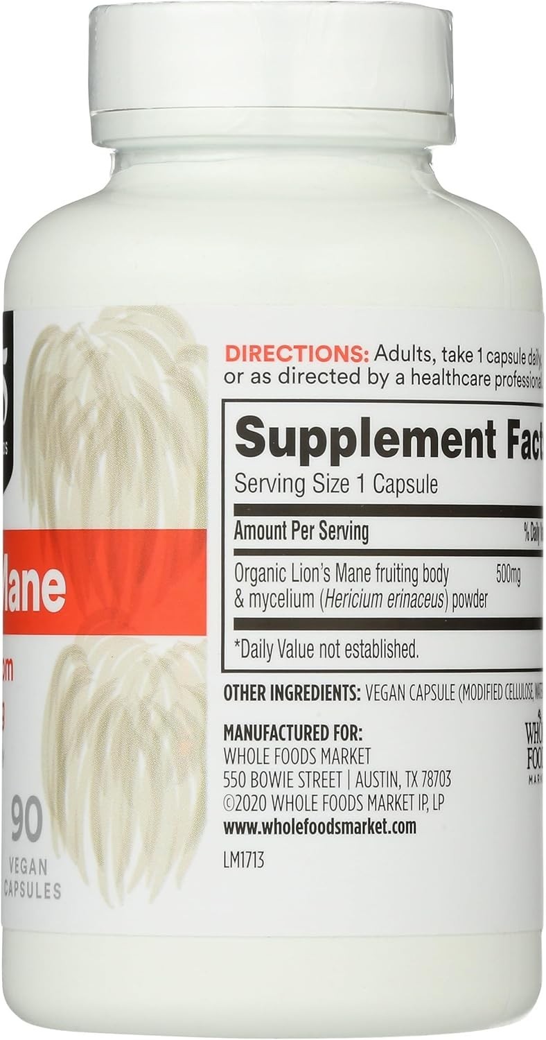 Enhance Cognitive Function with 90 Capsules of Lion’s Mane Mushroom 500mcg