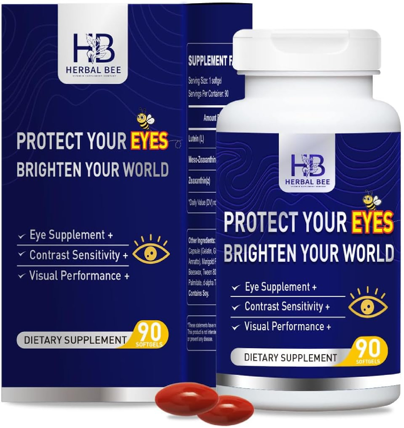 Eye Supplement – Lutein 10mg, Meso-Zeaxanthin 10mg, Zeaxanthin 2mg – Eye Vitamin
