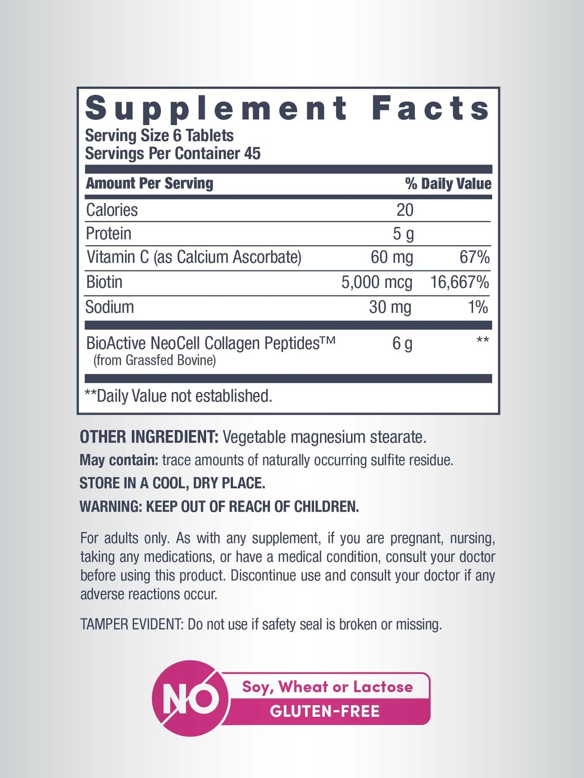 NeoCell Collagen Peptides Pills | 270 Caplets | 270 Count (Pack of 1), White