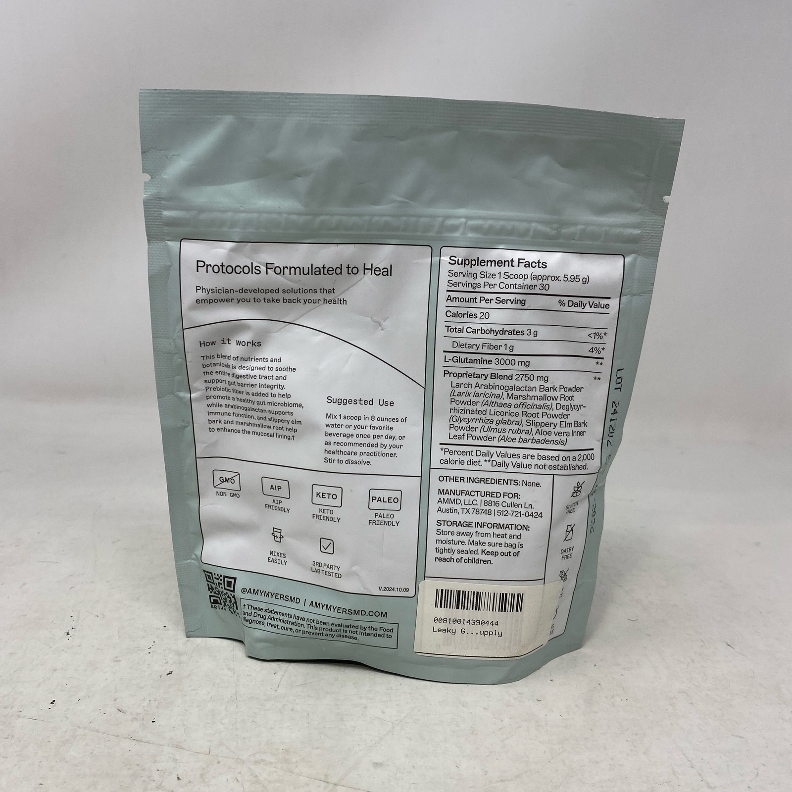 Amy Myers MD Leaky Gut Revive Unflavored 6.3 oz (30 Servings)