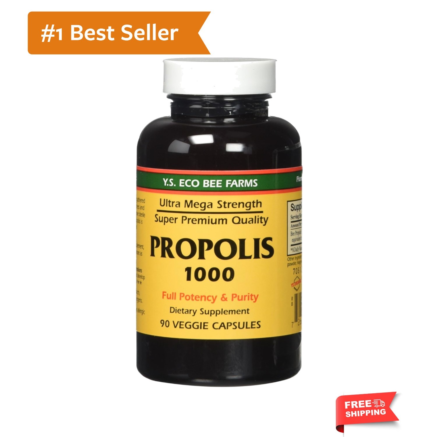 Propolis-Raw Unprocessed 1000mg Y.S. Organic Bee Farms 90 Caps