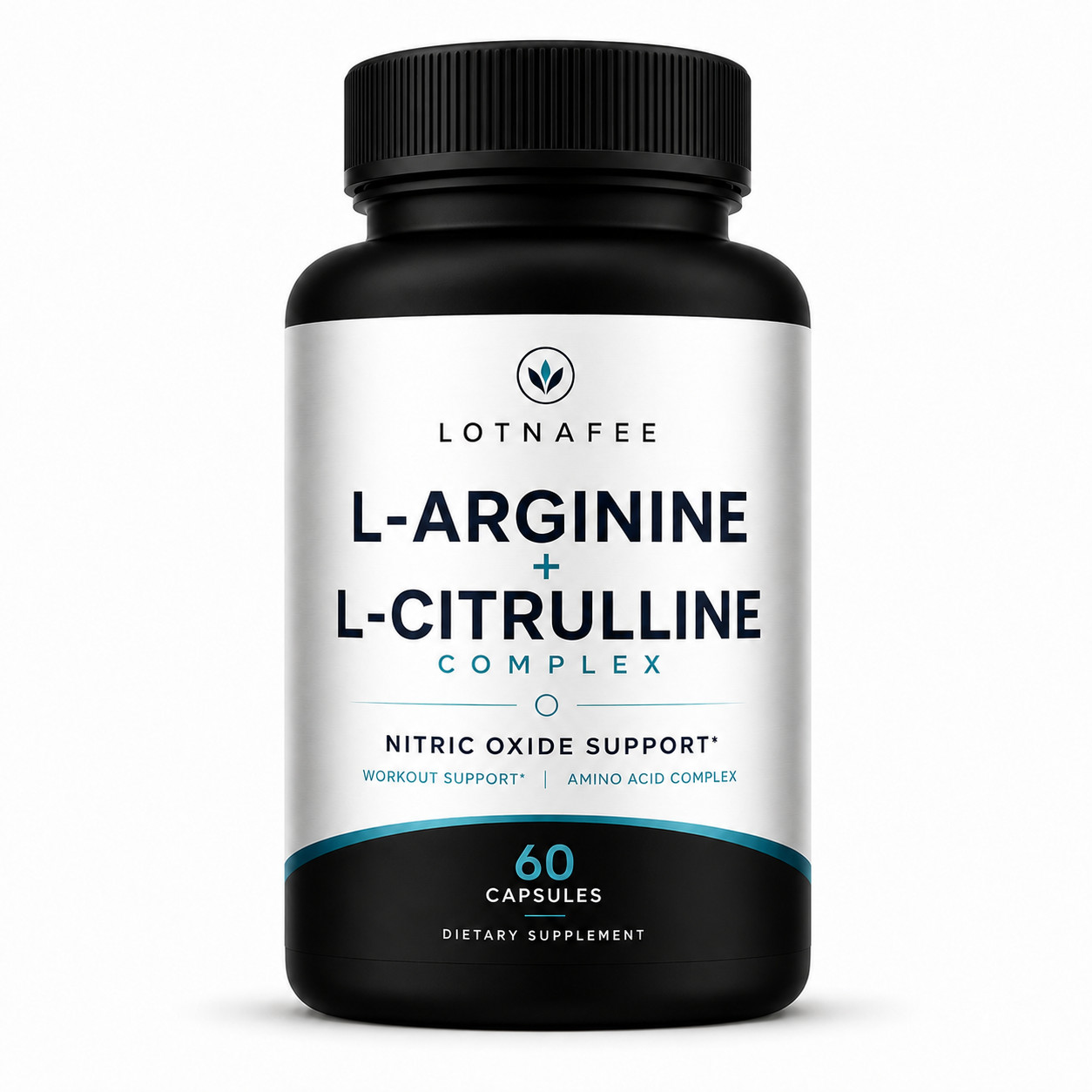 L-Arginine L-Citrulline Complex 60 Capsules, Amino Acid Supplement for Workout S