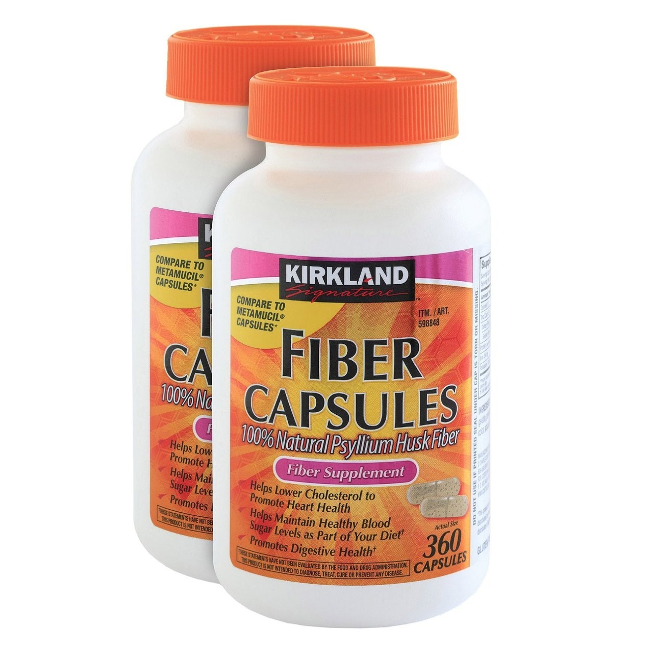 Kirkland Signature Psyllium Husk Fiber Capsule 2×360 Count EXP 02/2028