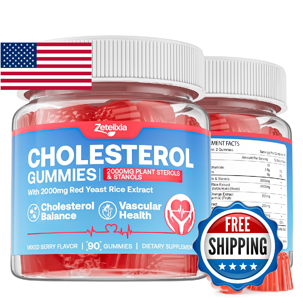 Cholesterol Gummies, Cholesterol Supplements with 2000mg Plant Sterols & Stanols