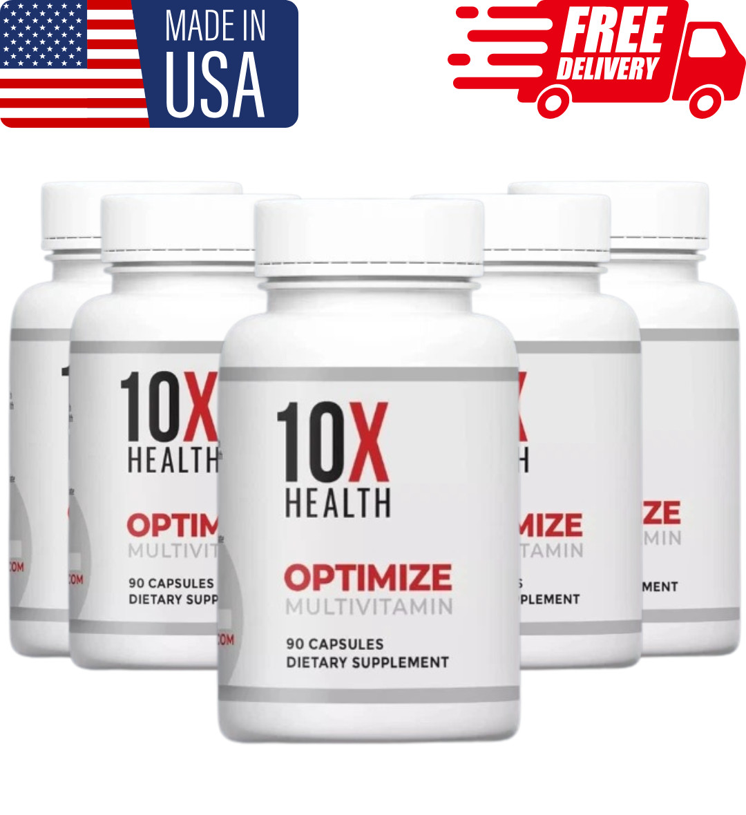 5 PACK 10X Health Optimize Methylated Multivitamin 90 Capsules for Men & Women