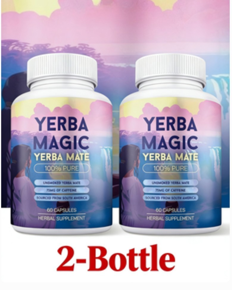 2BOTTLES-Brainista Yerba Magic:100%Pure Unsmoked Yerba Mate,75mg Caffeine,60Caps