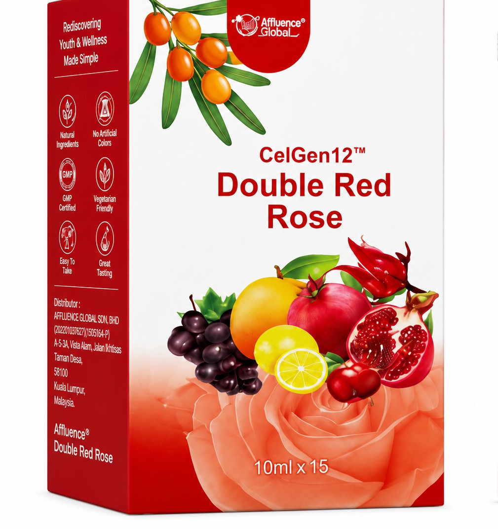 Affluence Global CelGen12 Double Red Rose Immune Support 15x10ml Sachets