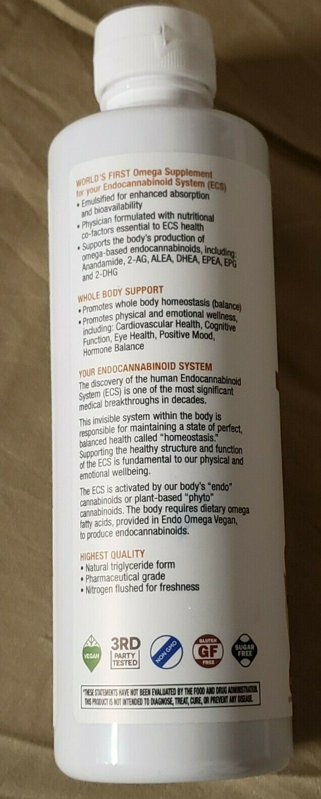 Emerald Health – ENDO OMEGA Vegan – 16 Fl oz Oil Emulsion – Cafe Mocha – 11/2024