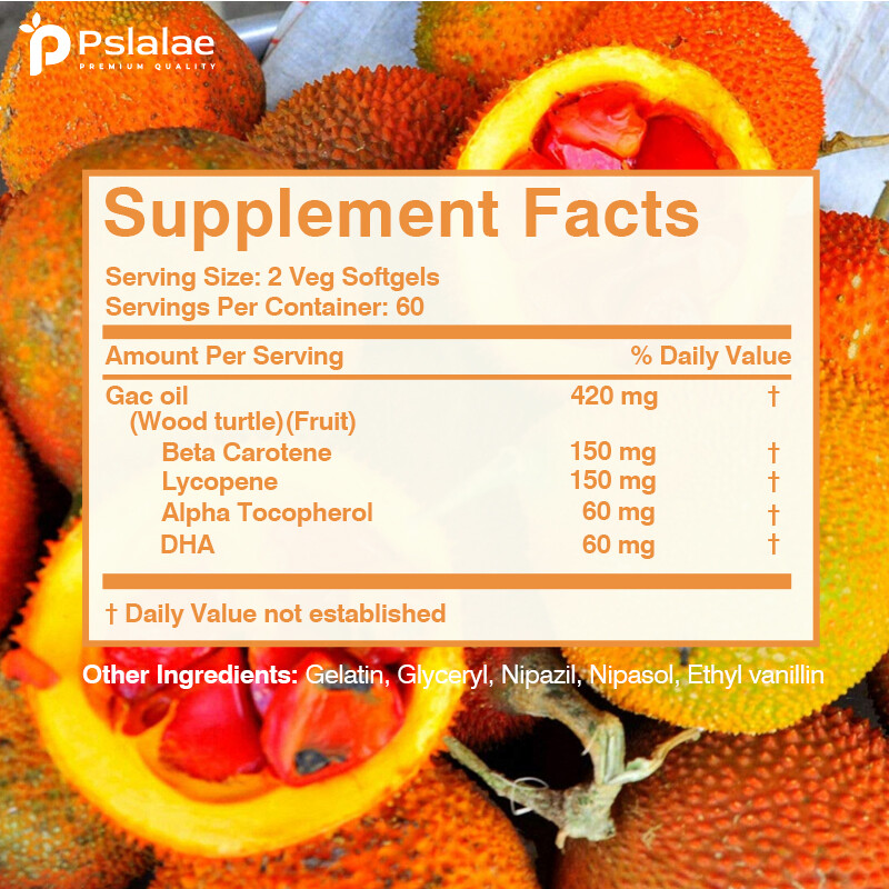 Gac oil 420mg – Beta Carotene, Lycopene, Alpha Tocopherol, DHA – Vision Health